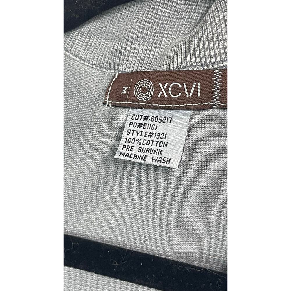 XCVI Gray Cotton Stretch Jacket Medium Tie Waist Lagenlook Utility - Picture 5 of 10
